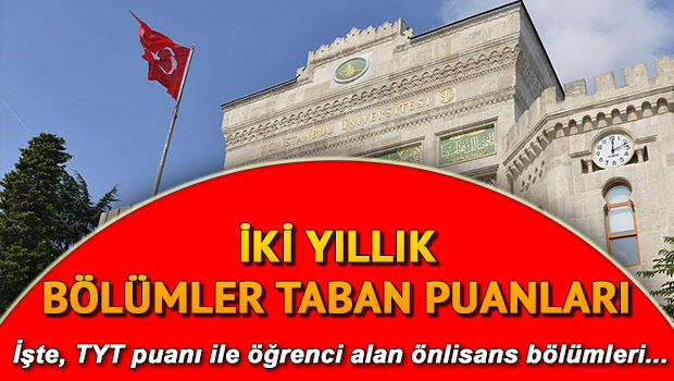 tyt ile ogrenci alan bolumler neler  yillik bolumler taban puanlari hurriyetc