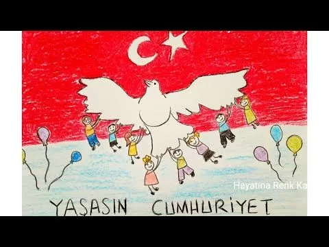 Farklı ve Kolay!!!29 Ekim Cumhuriyet Bayramı Resmi Çizimi - YouTube | Çizim, Resmi, Resim