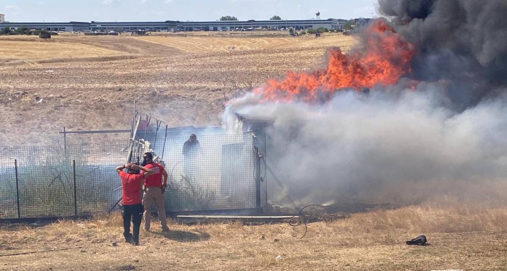Tekirdağ'da çiftlikte çıkan yangın söndürüldü