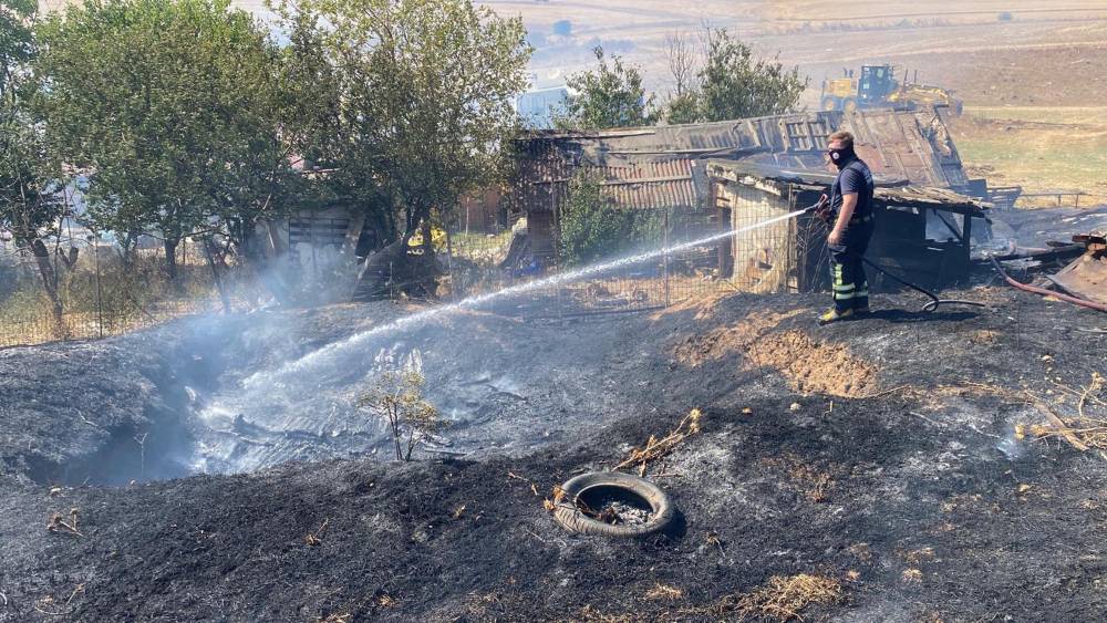 Tekirdağ'da çiftlikte çıkan yangın söndürüldü