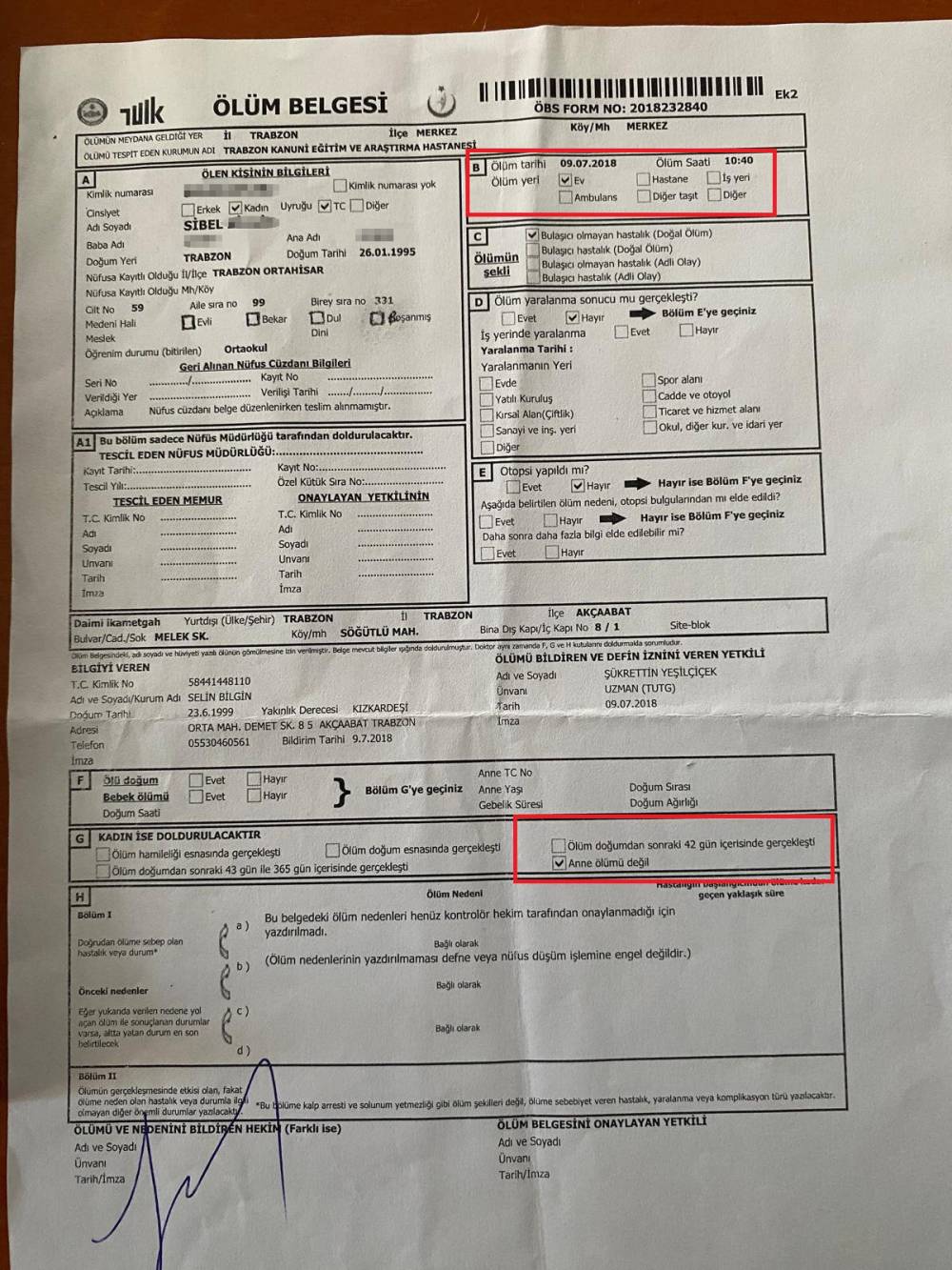 Trabzon’da akıl almaz olay! Sistem ölü dedi: Ölü gözüktüğü yıllarda 3 çocuk sahibi oldu